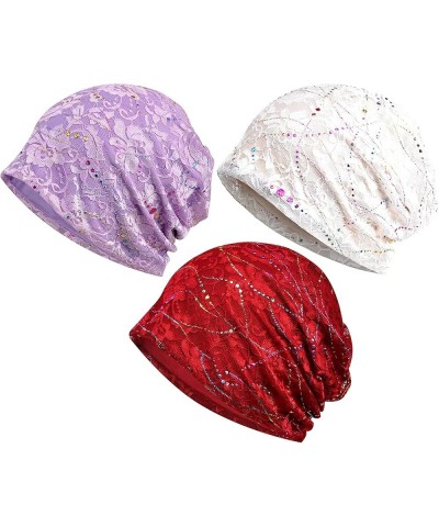 Women's Baggy Slouchy Chemo Sleep Beanie Hat Skull Cap Snowman Red $9.35 Skullies & Beanies