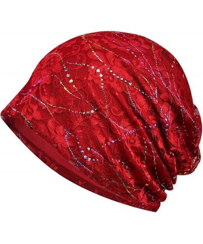 Women's Baggy Slouchy Chemo Sleep Beanie Hat Skull Cap Snowman Red $9.35 Skullies & Beanies