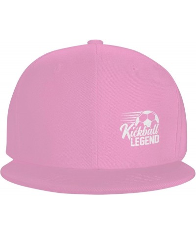 Kickball Legend Flat Brim Hip Hop Baseball Cap Adjustable Vintage Unisex Trucker Caps Pink $9.32 Baseball Caps