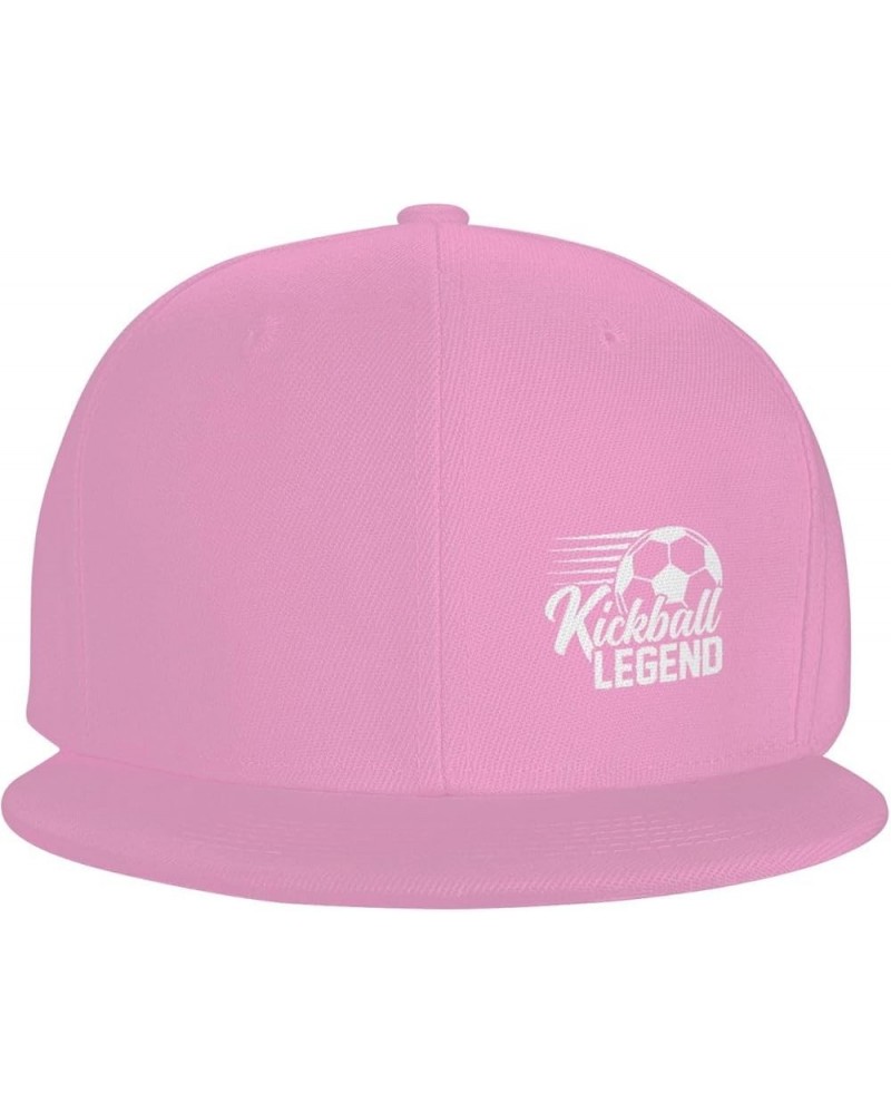 Kickball Legend Flat Brim Hip Hop Baseball Cap Adjustable Vintage Unisex Trucker Caps Pink $9.32 Baseball Caps