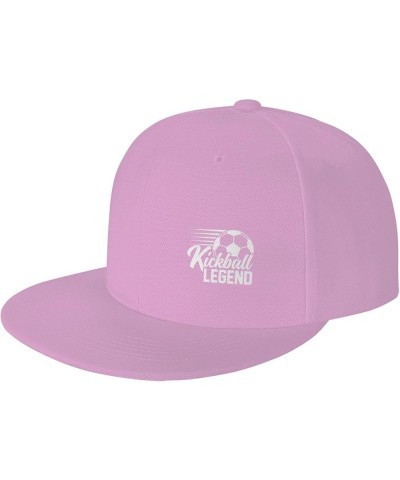 Kickball Legend Flat Brim Hip Hop Baseball Cap Adjustable Vintage Unisex Trucker Caps Pink $9.32 Baseball Caps