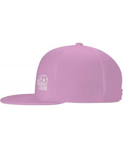 Kickball Legend Flat Brim Hip Hop Baseball Cap Adjustable Vintage Unisex Trucker Caps Pink $9.32 Baseball Caps