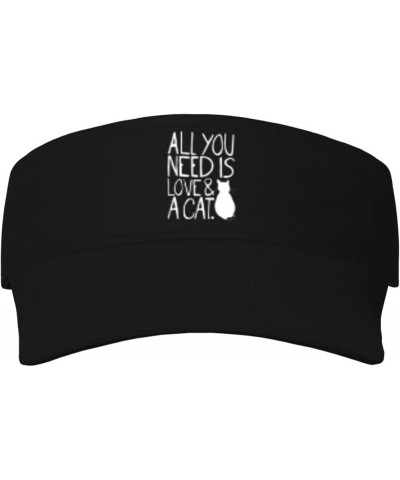 All You Need Love and A Cat Visor Cap Outdoor Sporty Fashion Visor Hat for Men Women, for Running, Golf, Tennis Black $14.20 ...