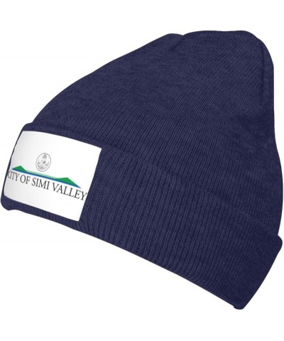 Logo of Simi Valley, California Beanie Hat for Men Women Hats Skull Cap Warm Cozy Knitted Caps Navy Blue $9.71 Skullies & Bea...