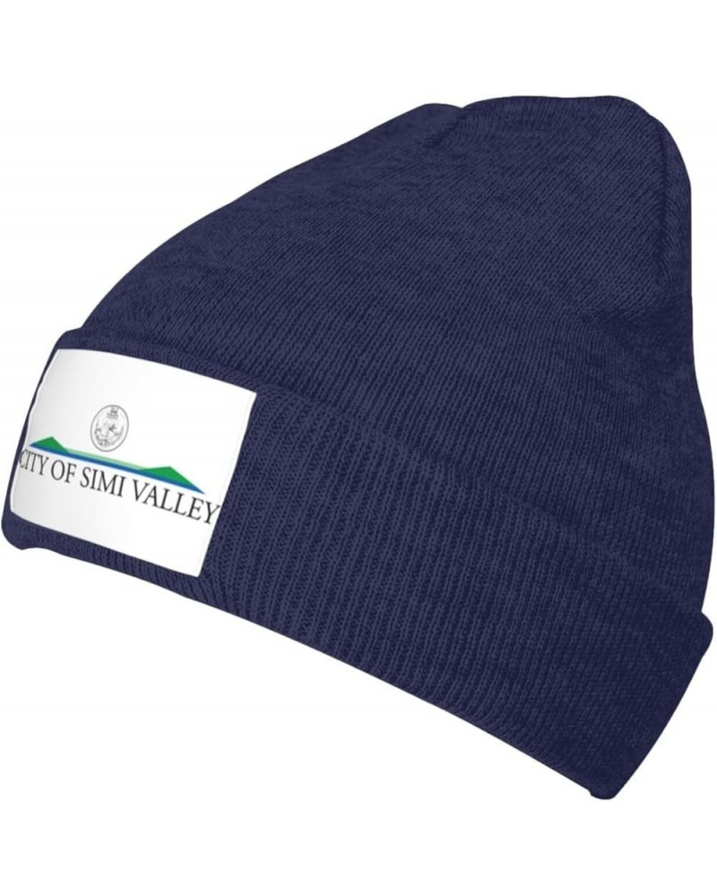 Logo of Simi Valley, California Beanie Hat for Men Women Hats Skull Cap Warm Cozy Knitted Caps Navy Blue $9.71 Skullies & Bea...