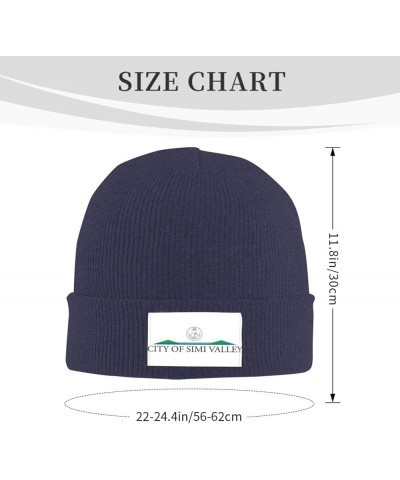 Logo of Simi Valley, California Beanie Hat for Men Women Hats Skull Cap Warm Cozy Knitted Caps Navy Blue $9.71 Skullies & Bea...