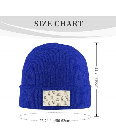 Rabbit Background Print Skullies Beanies Thin Bonnet Cap Autumn Winter Casual Hat Outdoor Ski Knit Cap Blue $11.87 Skullies &...