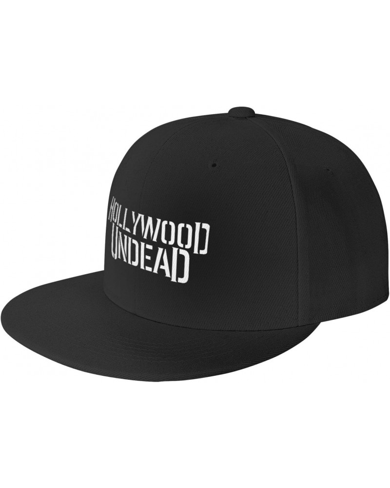 Hollywood Rock Undead Band Baseball Cap Flat Brim Hats for Men and Women Trucker Hat Adjustable Ball Caps Black $9.19 Basebal...