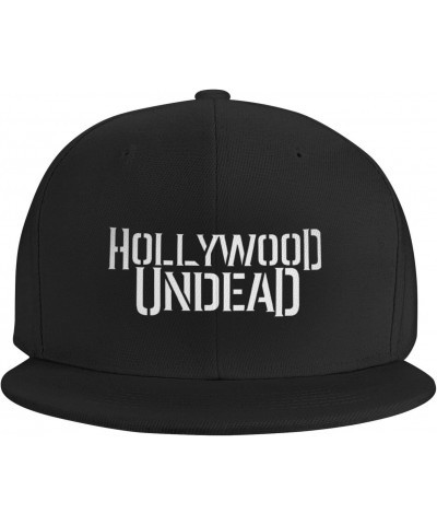 Hollywood Rock Undead Band Baseball Cap Flat Brim Hats for Men and Women Trucker Hat Adjustable Ball Caps Black $9.19 Basebal...