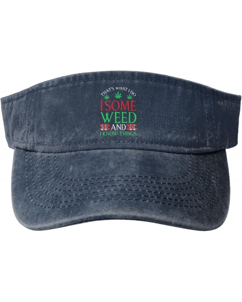 That S What I Do I Some Weed and I Know Things Sun Hat Sun Visor Hats for Women Men Baseball Cap Golf Hats Navy Blue $11.36 V...