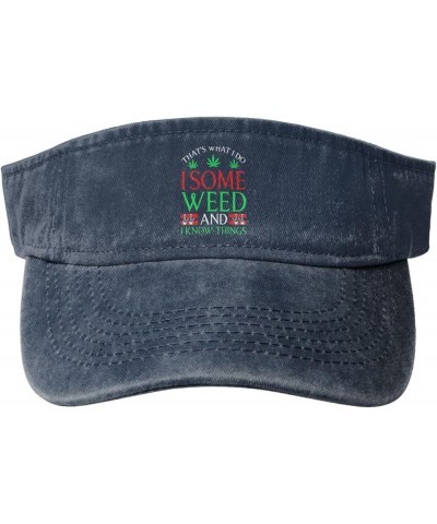 That S What I Do I Some Weed and I Know Things Sun Hat Sun Visor Hats for Women Men Baseball Cap Golf Hats Navy Blue $11.36 V...