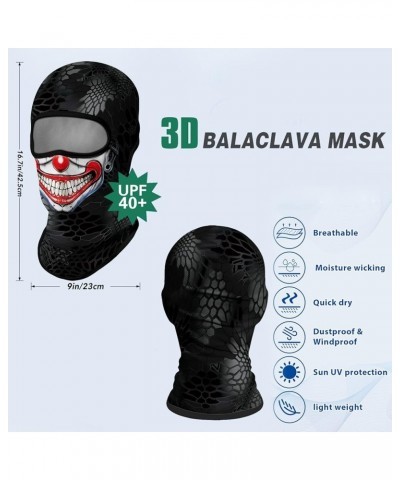 Balaclava Face Mask Men Women Lightweight for Ski Hunting Cycling Fishing Clown Triangle White Face Smile $9.43 Balaclavas