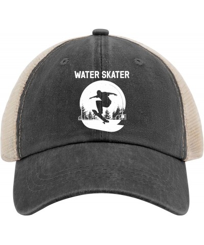 Water Skater-1 Caps Women's Hat AllBlack Mens Beach Hat Gifts for Her Golf Cap Allblack $9.68 Sun Hats