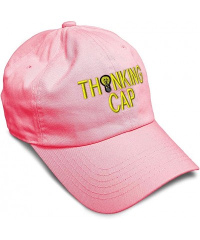 Soft Baseball Cap Thinking Cap Think Quote Twill Cotton Motivate Dad Hats for Men & Women Coral Design Only $11.61 Baseball Caps