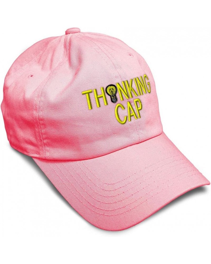 Soft Baseball Cap Thinking Cap Think Quote Twill Cotton Motivate Dad Hats for Men & Women Coral Design Only $11.61 Baseball Caps