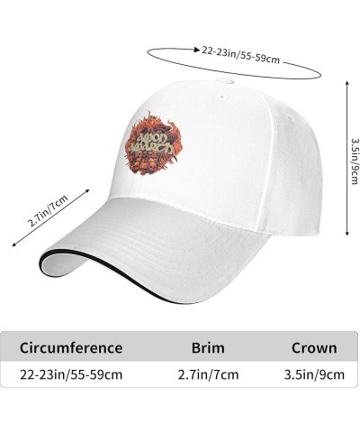 Amon Metal Rock Amarth Baseball Cap Adjustable Dad Hat Breathable Sun Hats for Men Women White $7.33 Baseball Caps