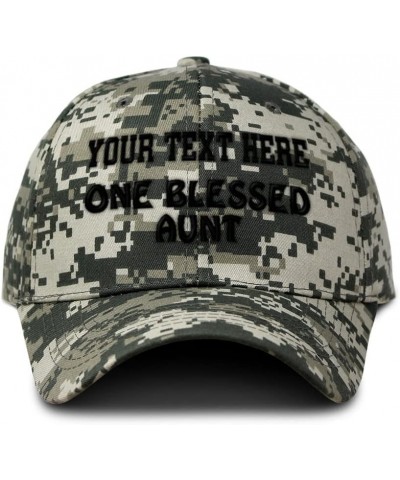 Custom Camo Baseball Cap 1 Blessed Aunt Blessed Family C Aunt Cotton Pixel Camo Personalized Text Here $15.29 Baseball Caps