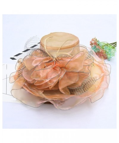 Mesh Sun Protection Hats for Women Wide Brim Derby 2023 Colorful Flower Party Wedding Foldable Wide Brimmed Garden Pink $12.9...