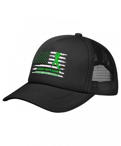 Sandhoff Disease Awareness USA American Flag Green Ribbon Baseball Cap Adjustable Casual Mesh Hats Duck Tongue Hat for Men Wo...