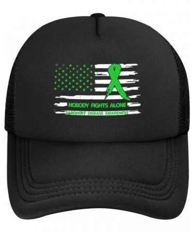 Sandhoff Disease Awareness USA American Flag Green Ribbon Baseball Cap Adjustable Casual Mesh Hats Duck Tongue Hat for Men Wo...