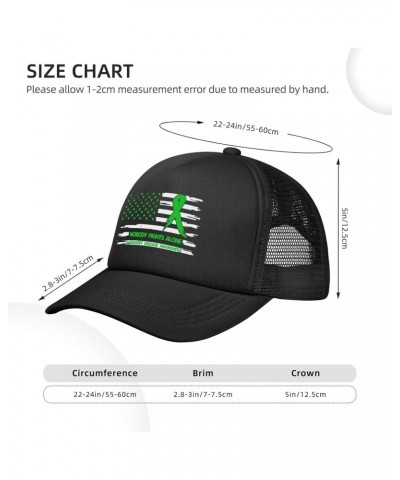 Sandhoff Disease Awareness USA American Flag Green Ribbon Baseball Cap Adjustable Casual Mesh Hats Duck Tongue Hat for Men Wo...