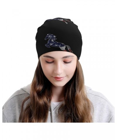 American Horse Eco-Chic Knit Hats Fashionable Functionality for Modern Living Black $11.59 Skullies & Beanies