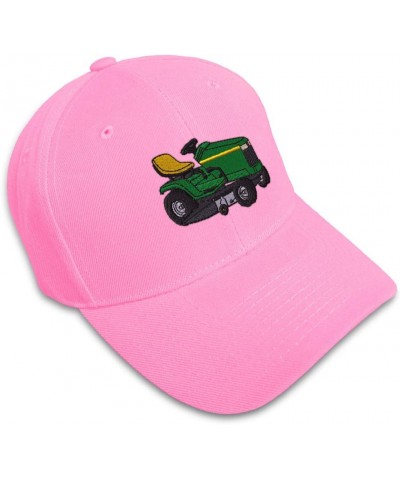 Custom Baseball Cap Riding Lawn Mower A Embroidery Dad Hats for Men & Women Soft Pink Design Only $12.15 Baseball Caps