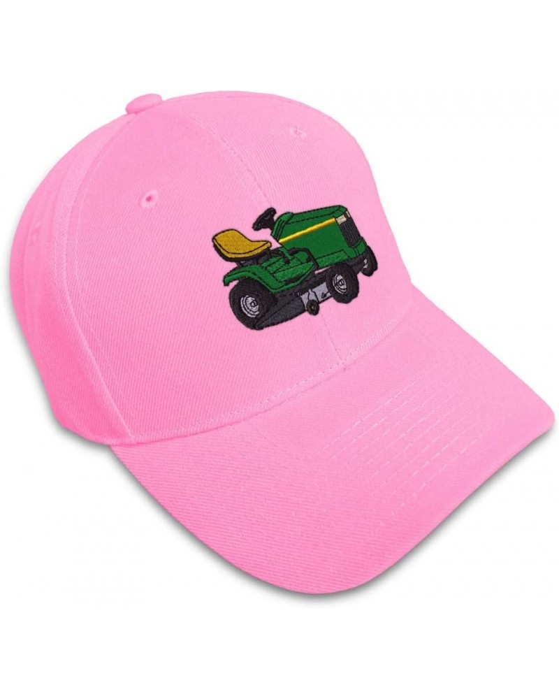 Custom Baseball Cap Riding Lawn Mower A Embroidery Dad Hats for Men & Women Soft Pink Design Only $12.15 Baseball Caps