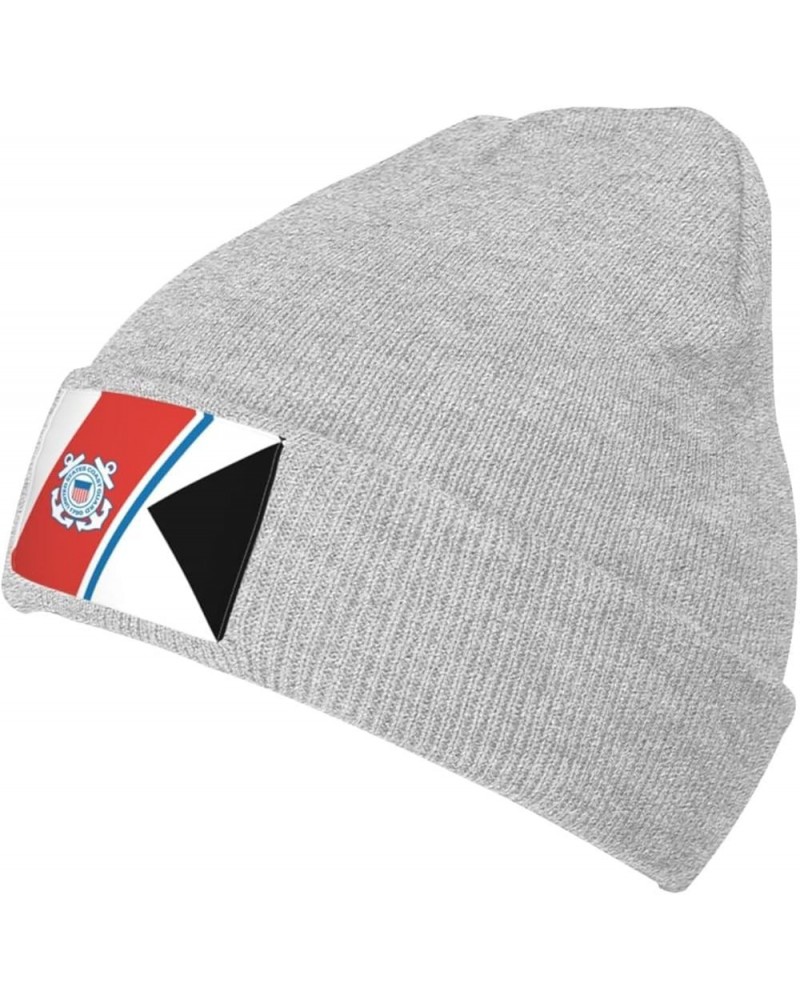 Guidon of The United States Coast Guard Beanie Hat for Men Women Soft Cozy Skull Cap Winter Warm Knit Hats Gray $10.24 Skulli...