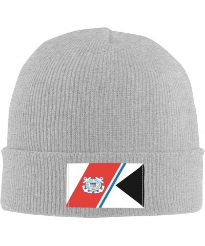 Guidon of The United States Coast Guard Beanie Hat for Men Women Soft Cozy Skull Cap Winter Warm Knit Hats Gray $10.24 Skulli...