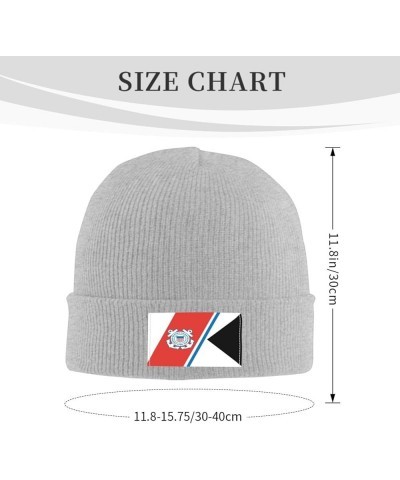 Guidon of The United States Coast Guard Beanie Hat for Men Women Soft Cozy Skull Cap Winter Warm Knit Hats Gray $10.24 Skulli...