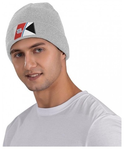 Guidon of The United States Coast Guard Beanie Hat for Men Women Soft Cozy Skull Cap Winter Warm Knit Hats Gray $10.24 Skulli...