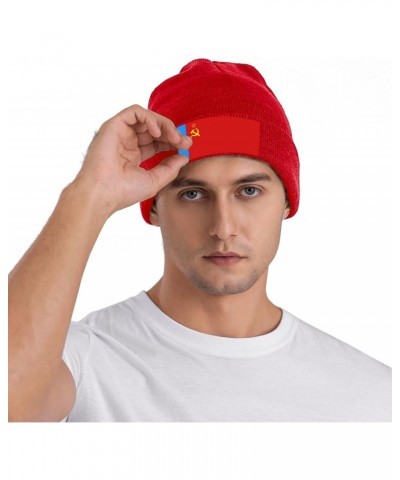 Flag of The Russian Soviet Federative Socialist Republic Beanie Hat Skull Knit Warm Cap Women Men Soft Stretch for Winter4 Re...