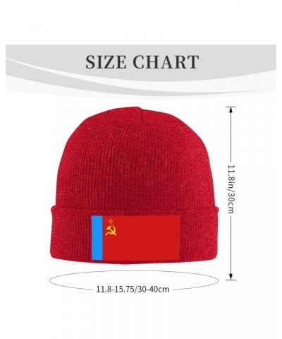 Flag of The Russian Soviet Federative Socialist Republic Beanie Hat Skull Knit Warm Cap Women Men Soft Stretch for Winter4 Re...