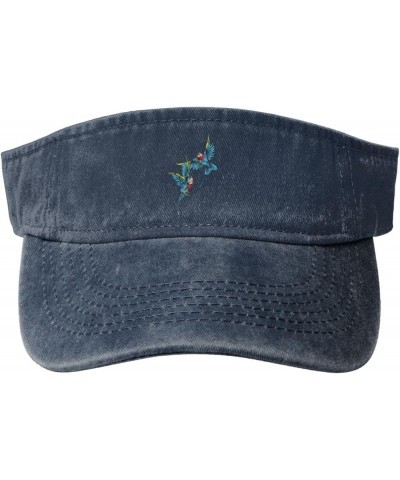 The Sparrow Couple Sun Visor Hats for Women Men Sun Hat Cotton Golf Hat Vintage Baseball Cap Navy Blue $10.34 Visors