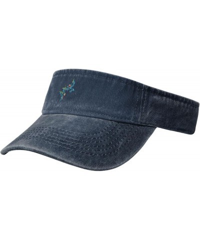 The Sparrow Couple Sun Visor Hats for Women Men Sun Hat Cotton Golf Hat Vintage Baseball Cap Navy Blue $10.34 Visors