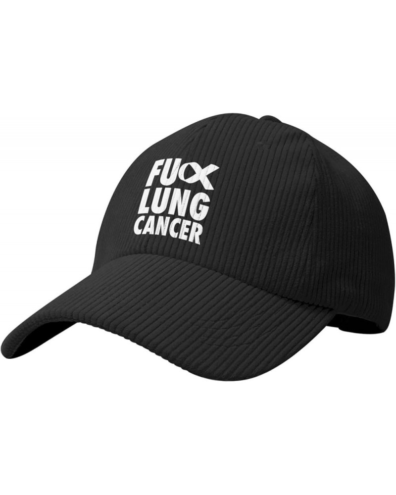 Fuck Lung Cancer Corduroy Baseball Cap Summer Casual Sun Cap for Women Men Black $17.77 Sun Hats