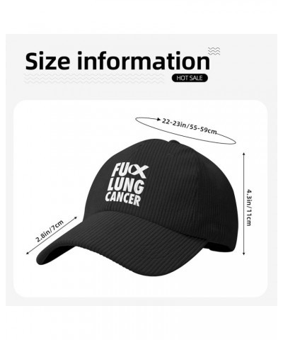 Fuck Lung Cancer Corduroy Baseball Cap Summer Casual Sun Cap for Women Men Black $17.77 Sun Hats