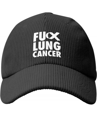 Fuck Lung Cancer Corduroy Baseball Cap Summer Casual Sun Cap for Women Men Black $17.77 Sun Hats