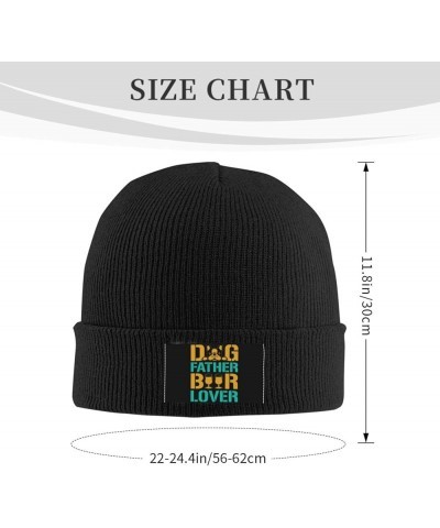 Dog Father Beer Lover Beanie Hat for Men Women Knit Skull Cap Warm Hats Black Knitted Caps Black $9.80 Skullies & Beanies