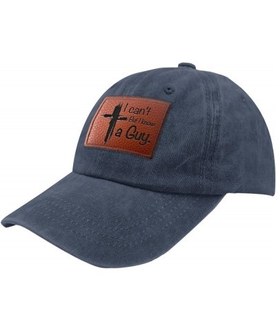 Funny Hat I Can't But Know an Guy Hat Men Baseball Cap Graphic Cap Navy Blue Classic-2 $10.90 Baseball Caps