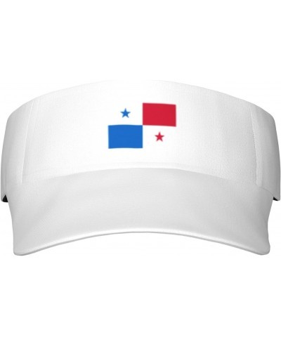 Flag of Panama Sport Sun Visor Hats Adjustable Empty Top Baseball Cap Golf Visors Hat Athletic Visor Hat for Men Women Black ...