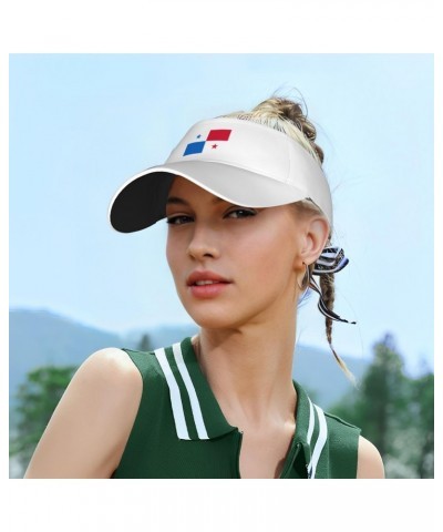 Flag of Panama Sport Sun Visor Hats Adjustable Empty Top Baseball Cap Golf Visors Hat Athletic Visor Hat for Men Women Black ...