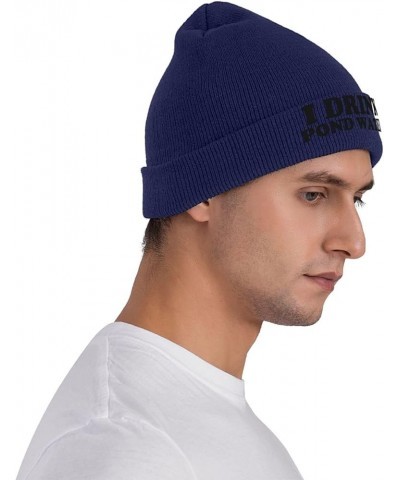 I Drink Pond Water Beanie Hat for Men Women Winter Hat Cuffed Knit Skull Cap Warm Ski Hats Navy Blue $9.23 Skullies & Beanies