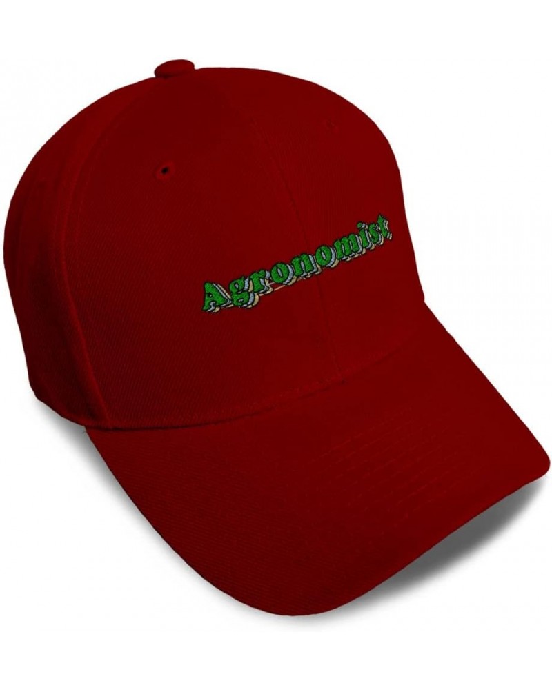 Baseball Cap Agronomist Production Acrylic Soil Dad Hats for Men and Women Burgundy Design Only $12.96 Baseball Caps