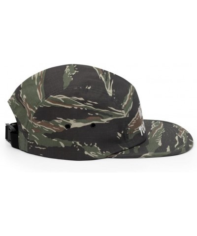 Not Today Hat (Embroidered Five Panel Cap) Green Tiger Camo $14.24 Baseball Caps