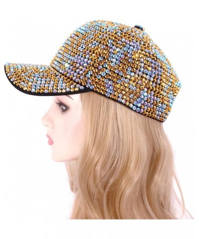 Women's Full Sparkle Studded Rhinestone Baseball Cap Gem Bling Ponycap Adjustable Trucker Hat Outdoors Sun Cap Colorful $13.1...