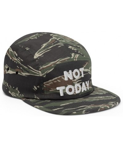 Not Today Hat (Embroidered Five Panel Cap) Green Tiger Camo $14.24 Baseball Caps