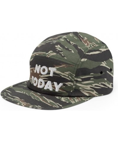 Not Today Hat (Embroidered Five Panel Cap) Green Tiger Camo $14.24 Baseball Caps