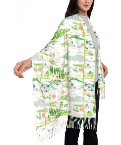 Women'S Fashion Scarves Long Shawl Winter Thick Warm Knit Abstract Art Print Scarf Springtime Herb Garden $15.09 Scarves